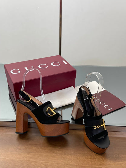 HIGH HEEL SANDALS 13 CM IN BLACK CALFSKIN MIX SUEDUE GOLD HARDWARE