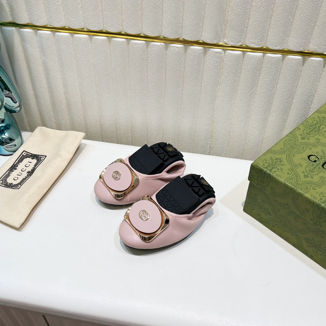 GG BALLET SUPER SLIM PASTEL PINK LAMBSKIN