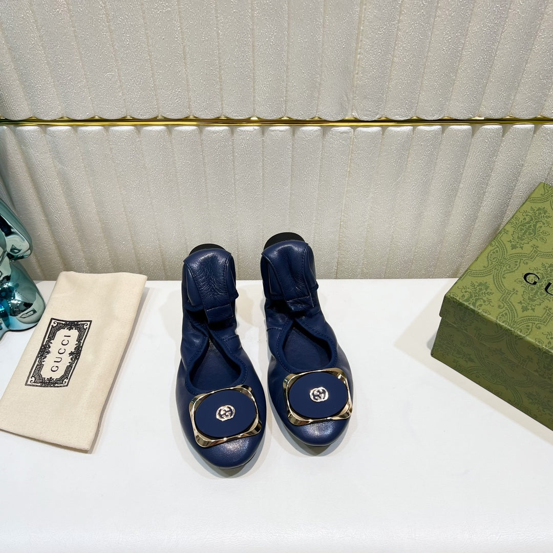 GG BALLET SUPER SLIM NAVY LAMBSKIN