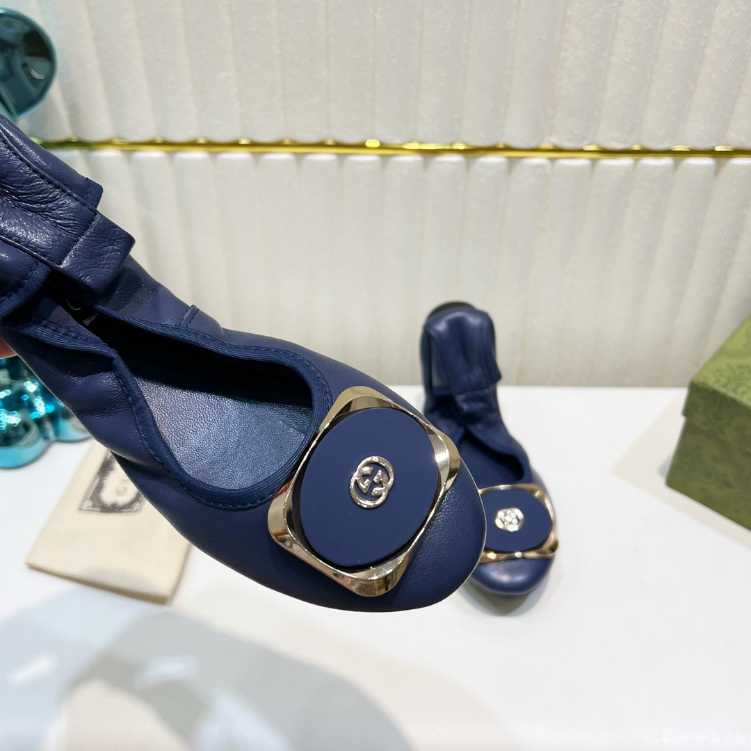 GG BALLET SUPER SLIM NAVY LAMBSKIN