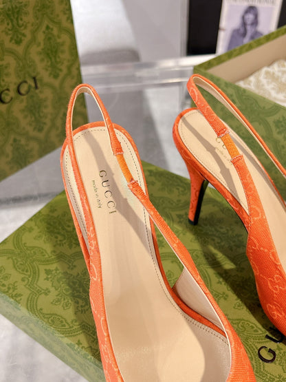 HORSEBIT SLINGBACK 105 IN ORANGE CANVAS