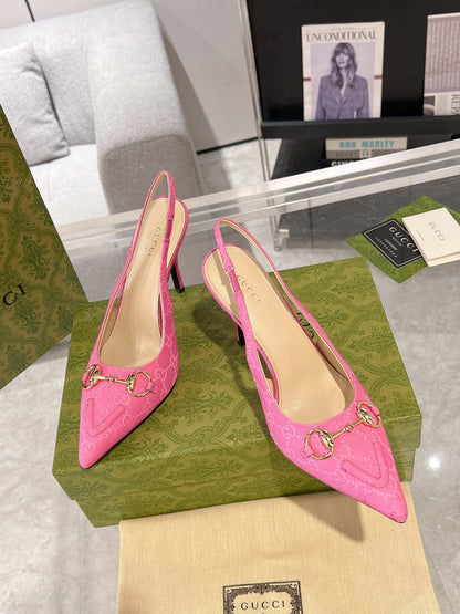 HORSEBIT SLINGBACK 105 IN PINK CANVAS