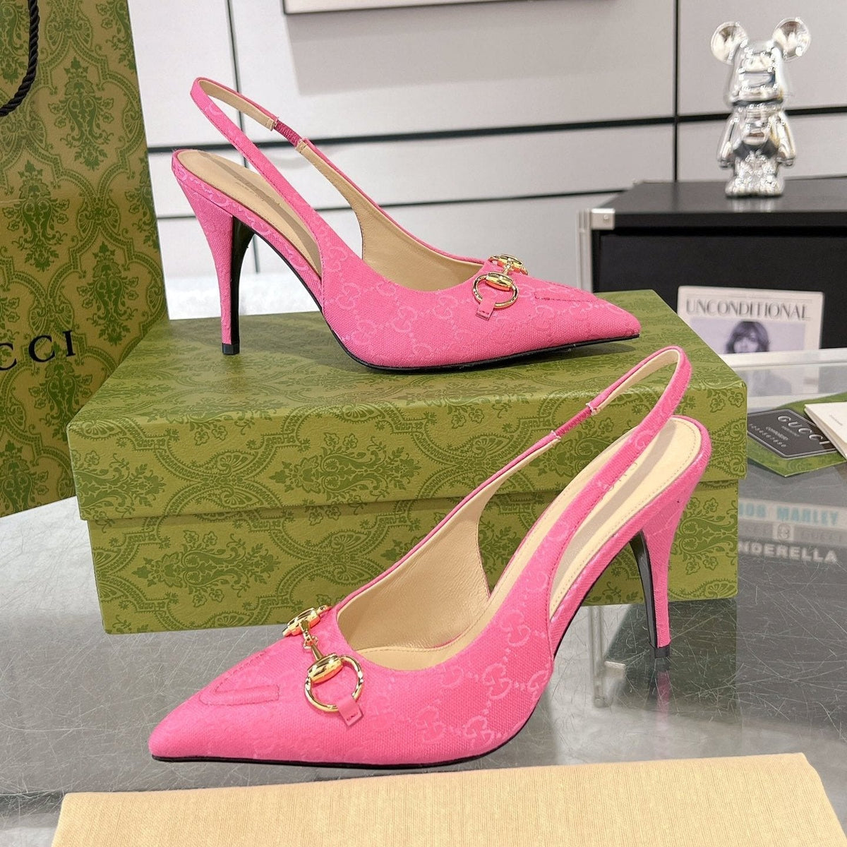 HORSEBIT SLINGBACK 105 IN PINK CANVAS