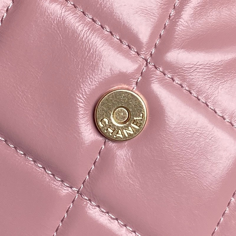 BOWLING BAG 29 IN BABY PINK CALFSKIN GOLD HARDWARE