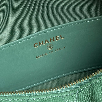 HOBO BAG 21 IN GREENISH GRAINED CALFSKIN GOLD HARDWARE