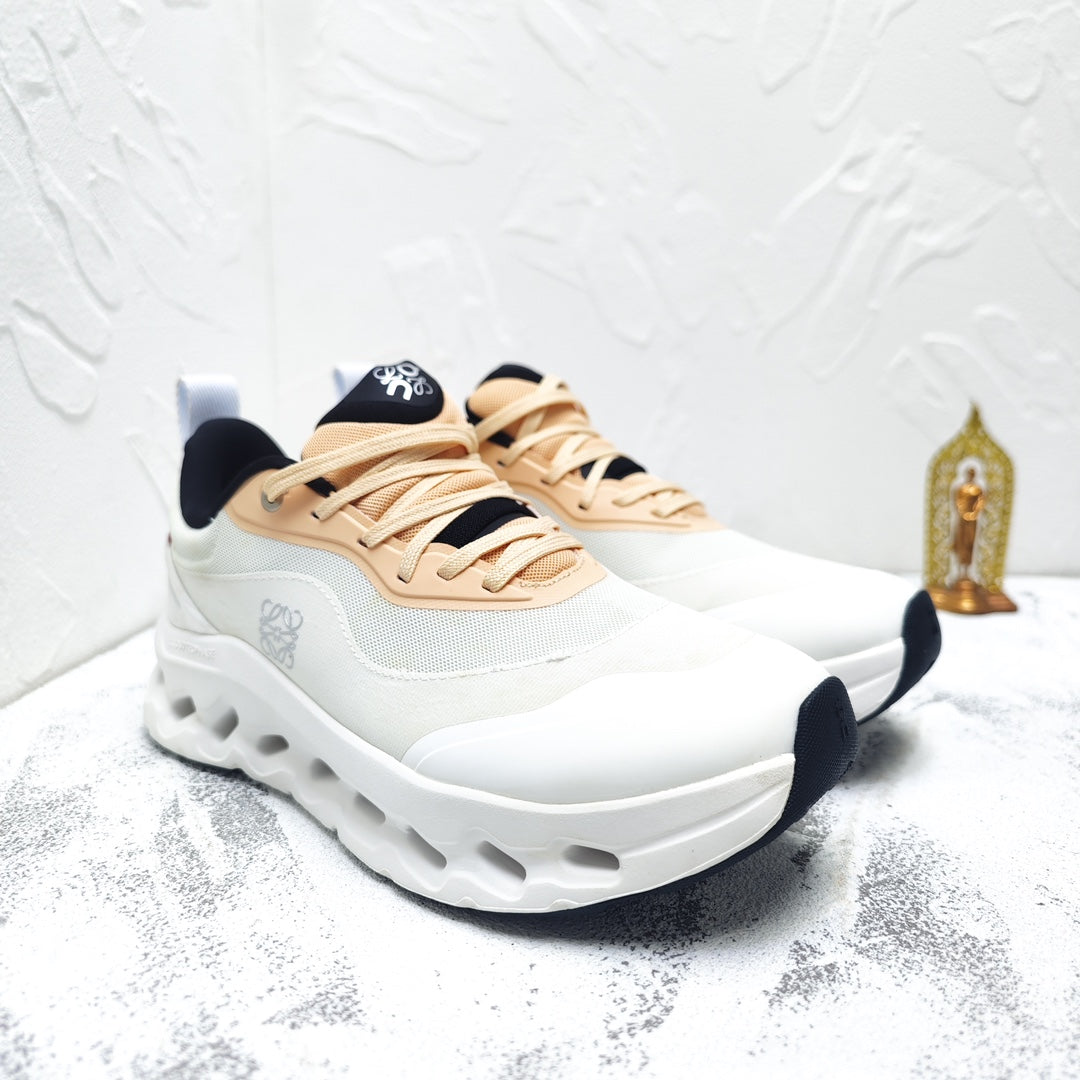 CLOUDTILT 2.0 SNEAKER PALE GRAY MIX PALE ORANGE CALFSKIN AND BREATHABLE MESH