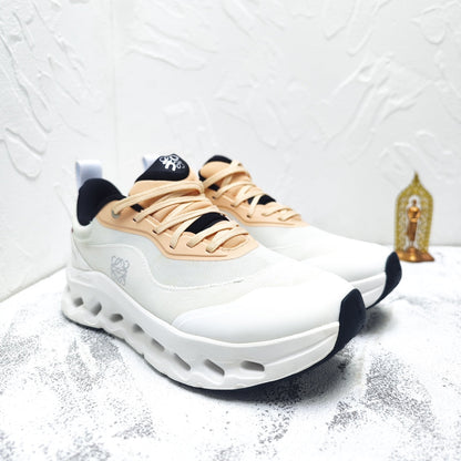 CLOUDTILT 2.0 SNEAKER PALE GRAY MIX PALE ORANGE CALFSKIN AND BREATHABLE MESH