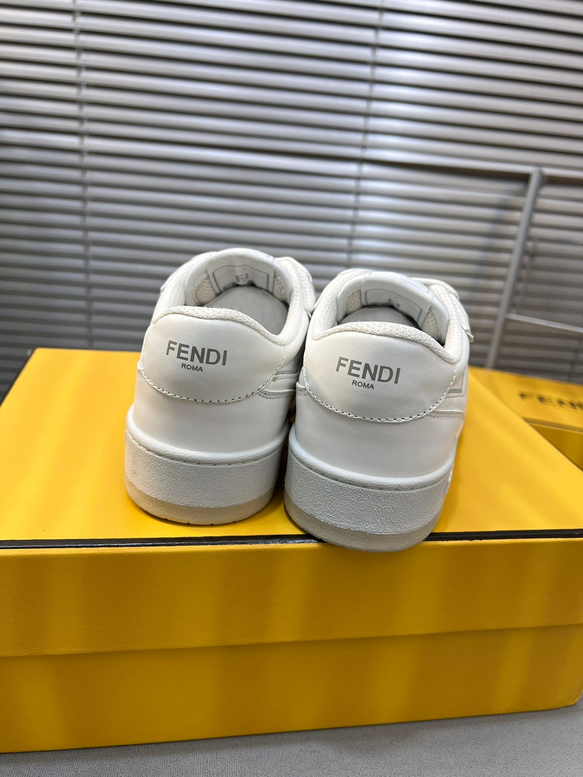 FENDI MATCH LOW TOPS IN WHITE CALFSKIN AND MESH
