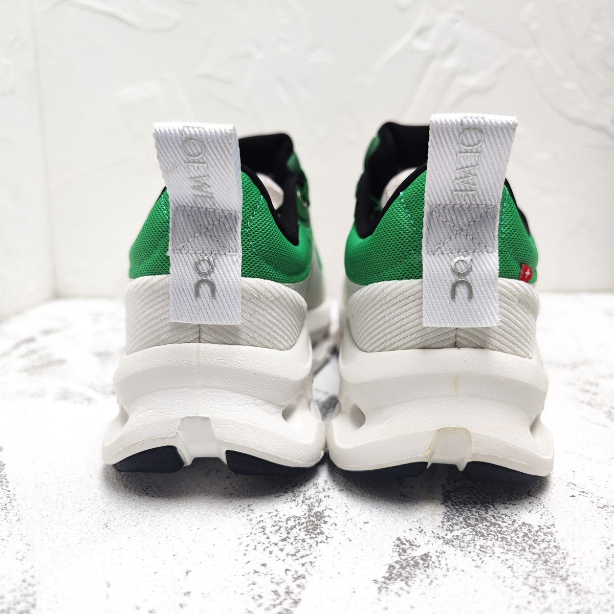 CLOUDTILT 2.0 SNEAKER EMERALD GREEN MIX PALE GRAY CALFSKIN AND BREATHABLE MESH
