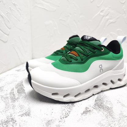 CLOUDTILT 2.0 SNEAKER EMERALD GREEN MIX PALE GRAY CALFSKIN AND BREATHABLE MESH