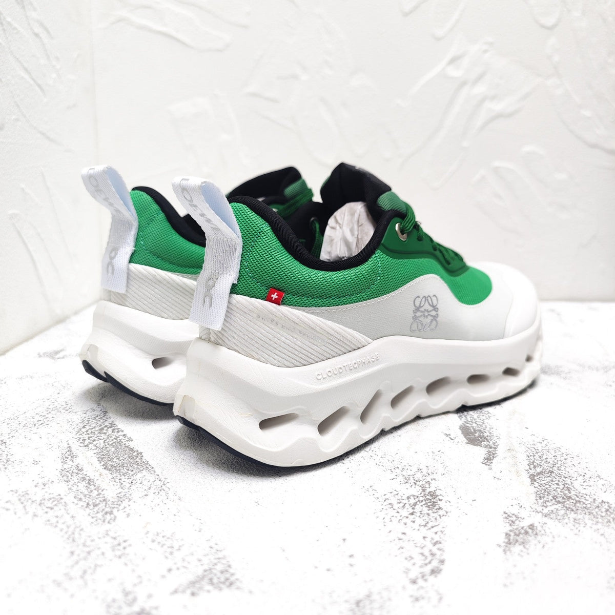 CLOUDTILT 2.0 SNEAKER EMERALD GREEN MIX PALE GRAY CALFSKIN AND BREATHABLE MESH
