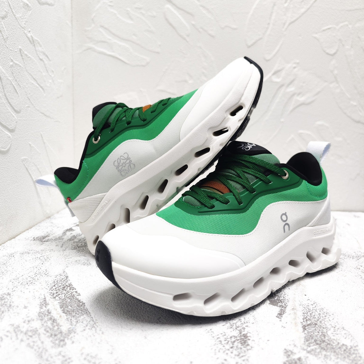 CLOUDTILT 2.0 SNEAKER EMERALD GREEN MIX PALE GRAY CALFSKIN AND BREATHABLE MESH
