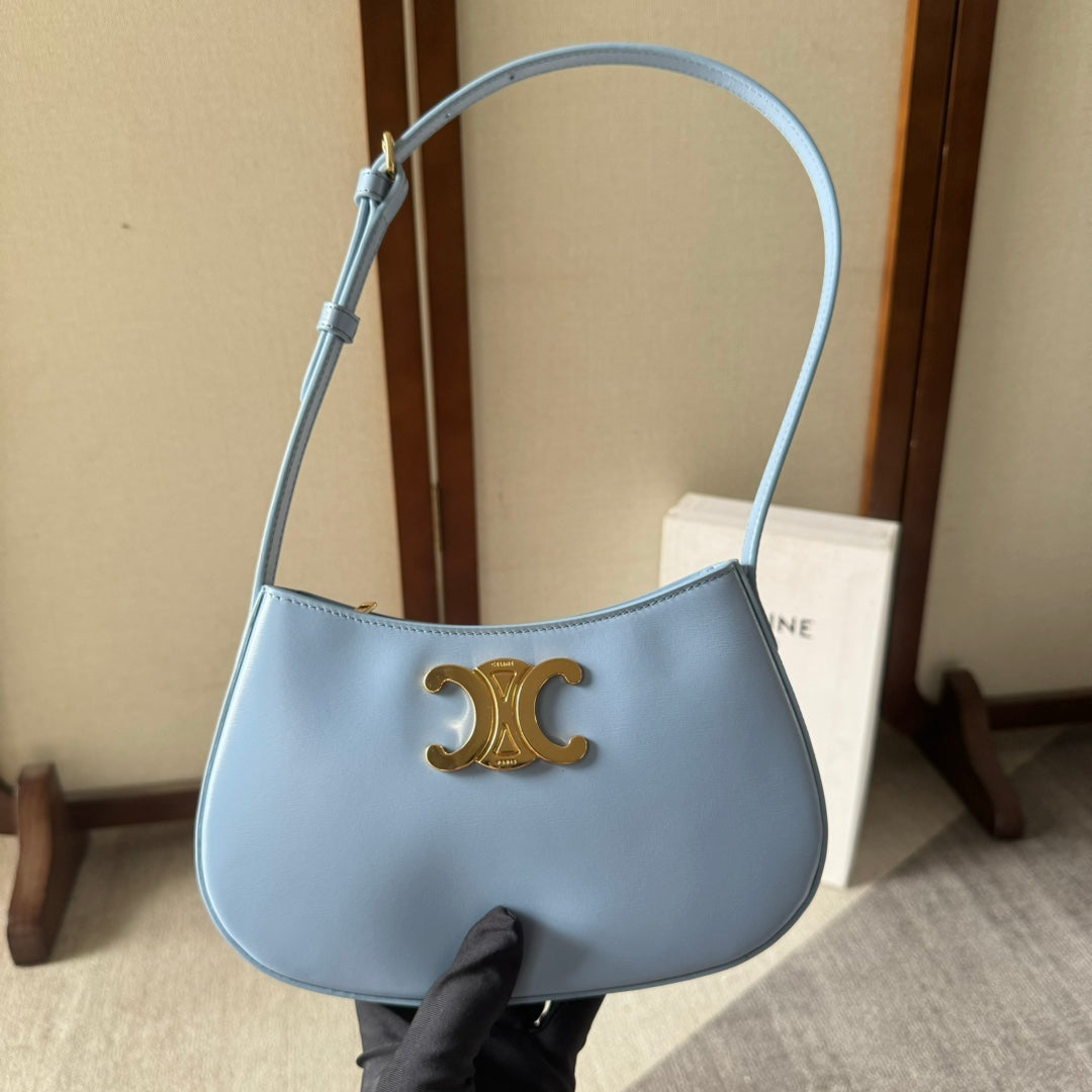 MINI 22 TILLY BAG IN COOL GRAY BLUE CALFSKIN