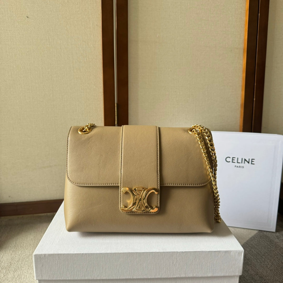 MEDIUM CELINE VICTOIRE BAG 25 IN CAMEL GOLD CALFSKIN