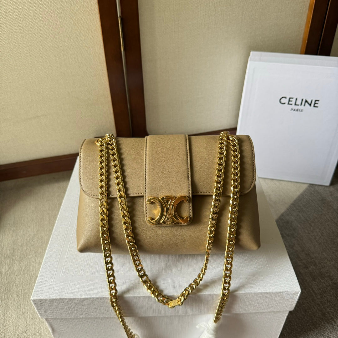 MEDIUM CELINE VICTOIRE BAG 23 IN CAMEL GOLD CALFSKIN