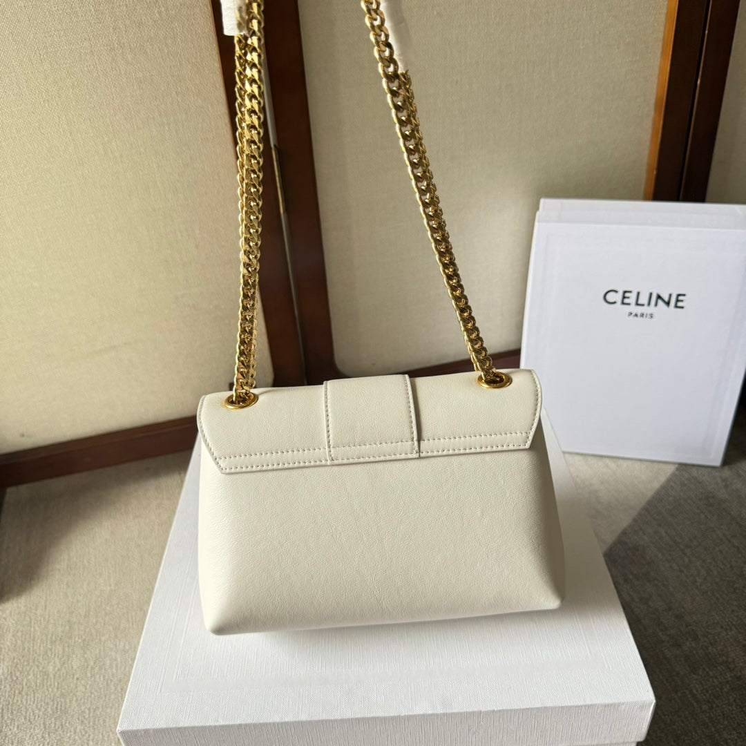 MEDIUM CELINE VICTOIRE BAG 23 IN SOFT YELLOW CALFSKIN