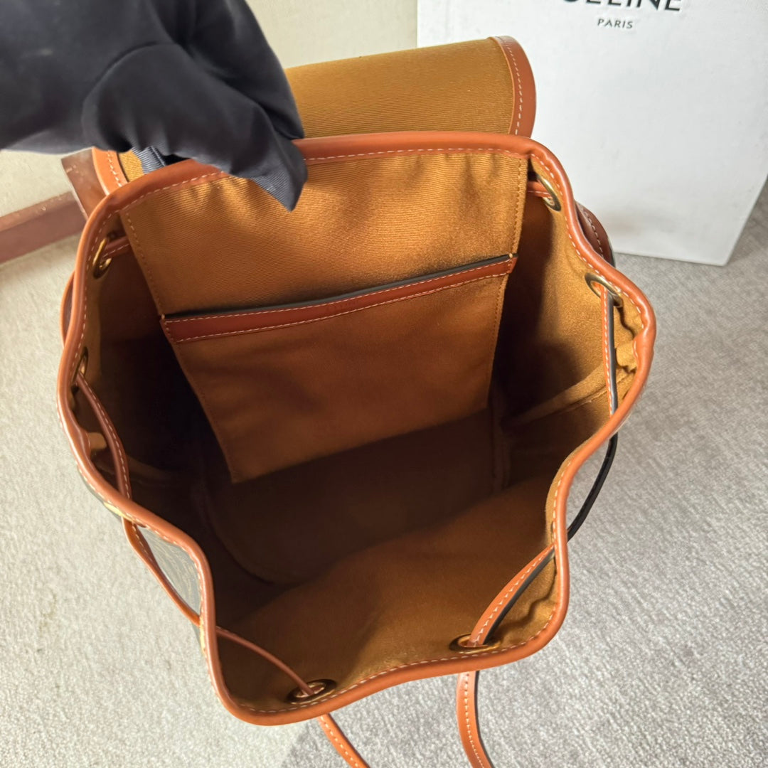 MEDIUM FOLCO BACKPACK 32 IN BLACK TRIOMPHE CANVAS