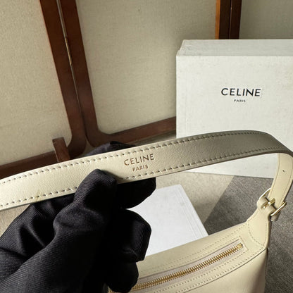 SMALL HELOÏSE BAG CUIR 22 IN WHITE CALFSKIN EMBOSSED LOGO