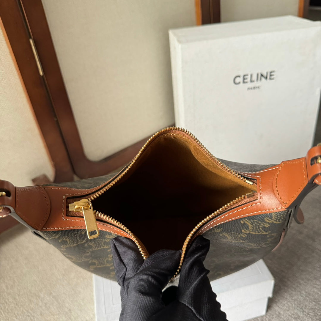 SMALL HELOÏSE BAG CUIR 22 IN BLACK TRIOMPHE CANVAS