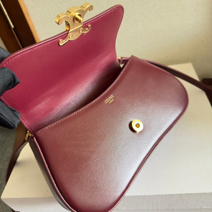 TEEN LOLA 20 IN BURGUNDY RED CALFSKIN GOLD HARDWARE