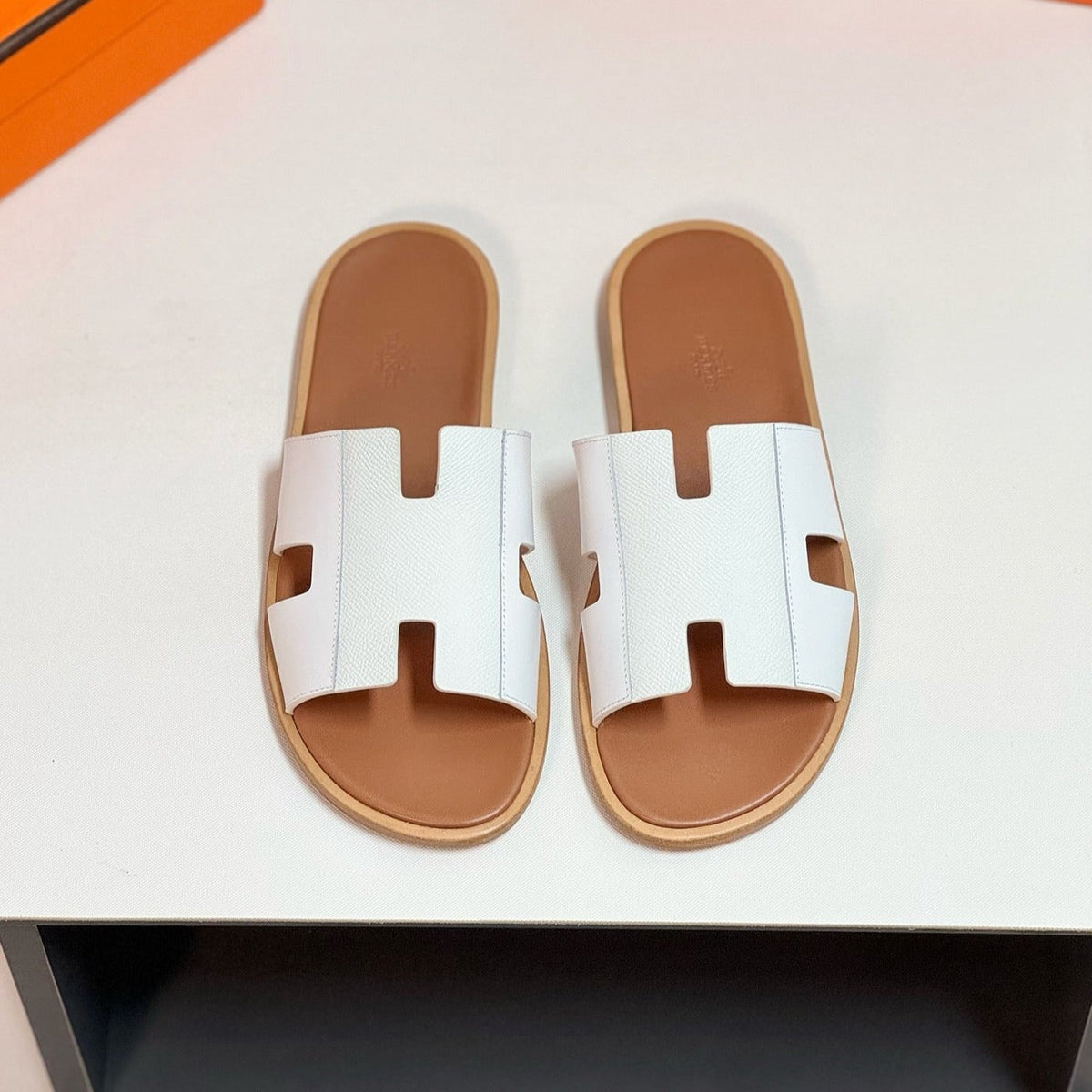 IZMIR SANDAL LIGHT BROWN MIX WHITE LAMBSKIN