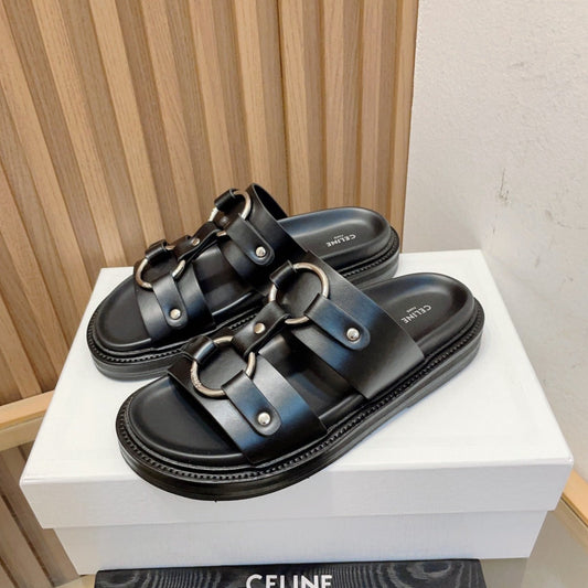 DAD SANDALS BLACK CALFSKIN
