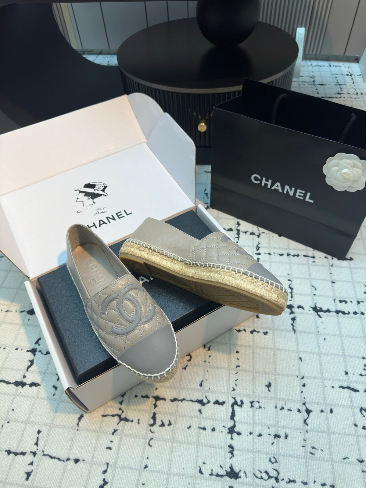 ESPADRILLES LOAFERS IN FLINT GREY LAMBSKIN