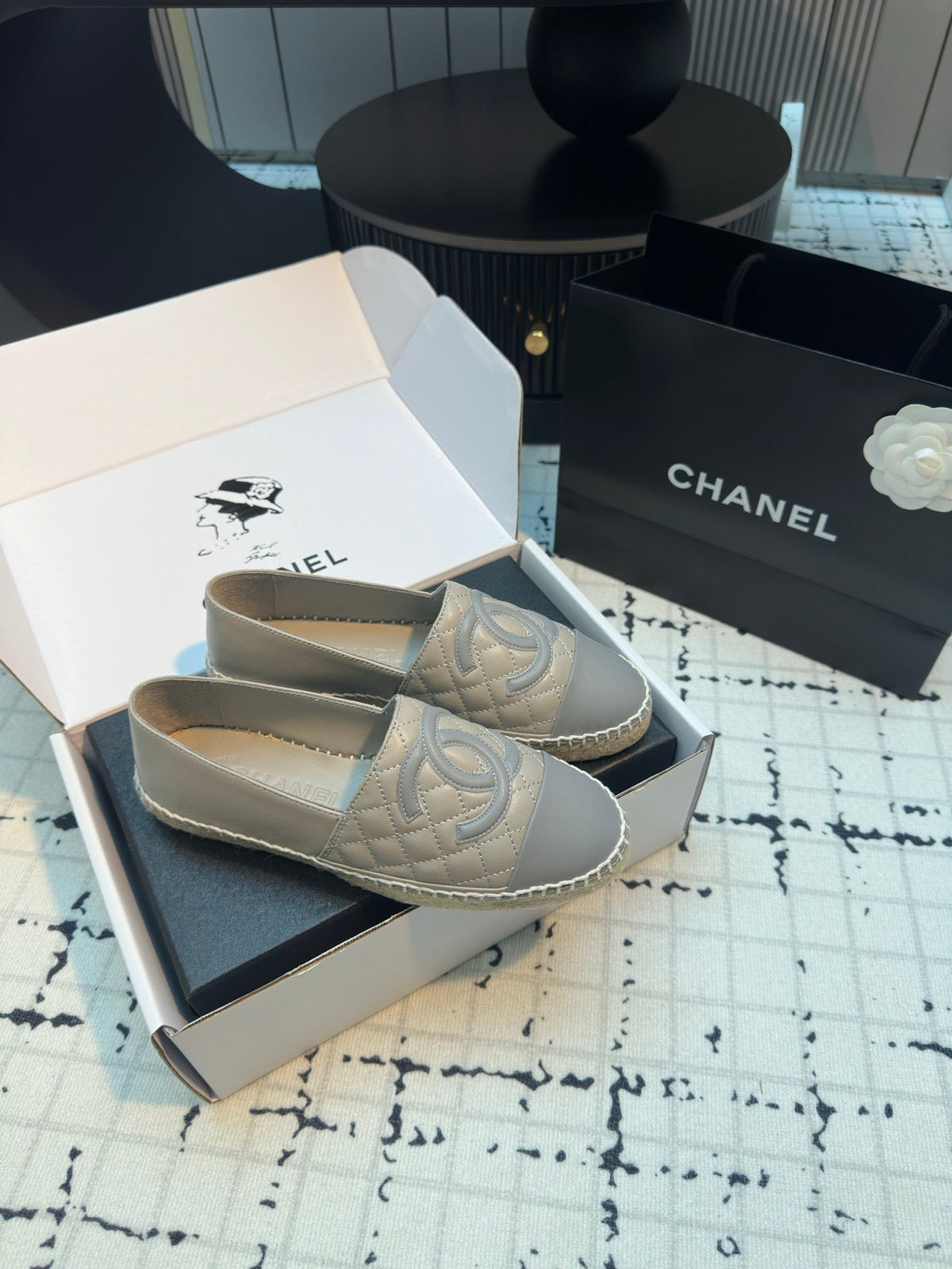 ESPADRILLES LOAFERS IN FLINT GREY LAMBSKIN