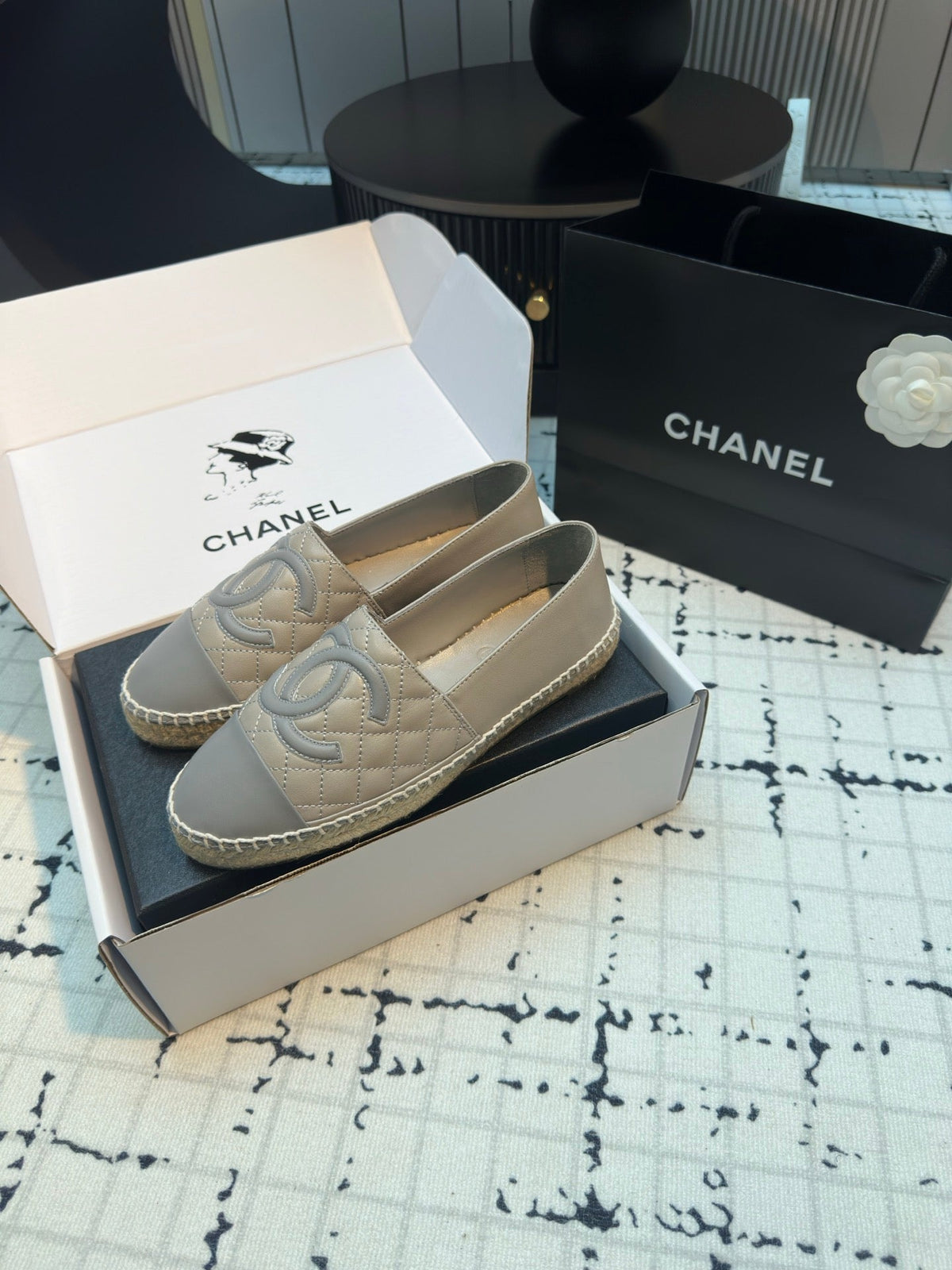 ESPADRILLES LOAFERS IN FLINT GREY LAMBSKIN