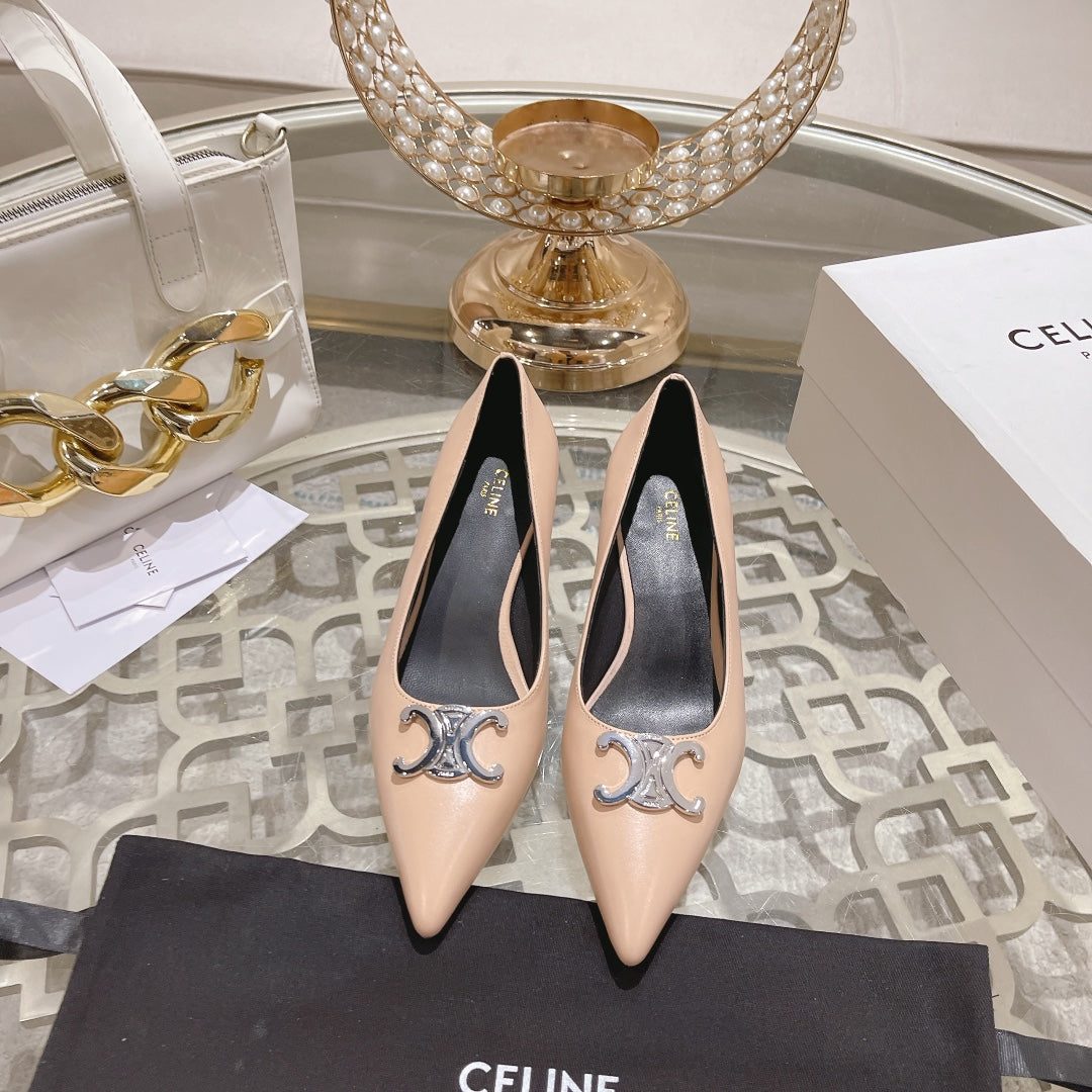 HIGH-HEELS 5 CM IN MACAROON TAN CALFSKIN