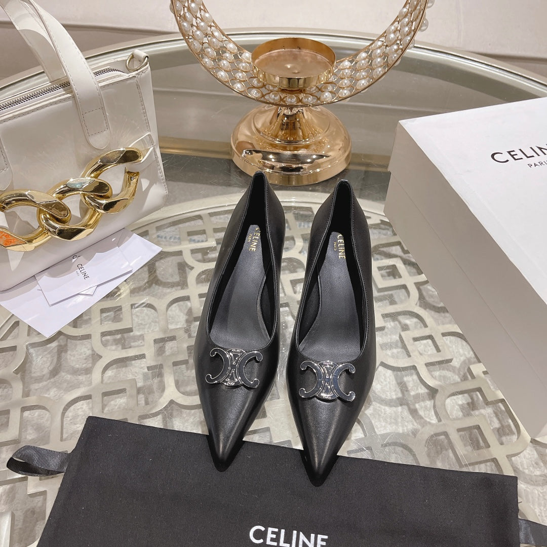 HIGH-HEELS 5 CM IN BLACK CALFSKIN