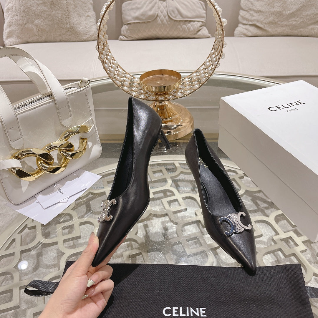 HIGH-HEELS 5 CM IN BLACK CALFSKIN