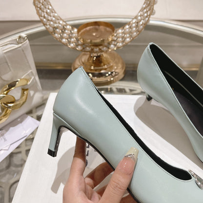 HIGH-HEELS 5 CM IN POWDER BLUE CALFSKIN