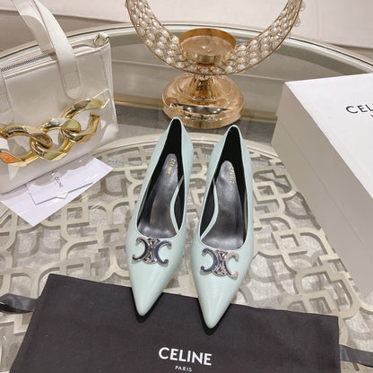 HIGH-HEELS 5 CM IN POWDER BLUE CALFSKIN