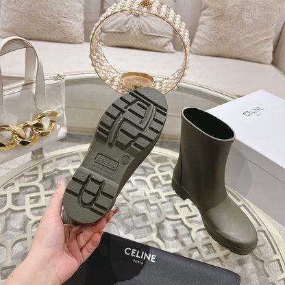 MID RAIN BOOTS IN WOOD BROWN NATURAL RUBBER