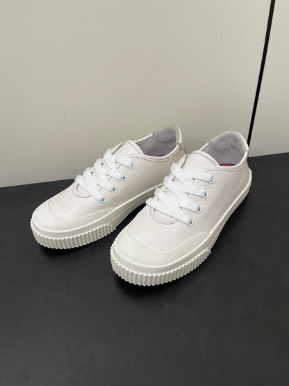LP CLASSIC BISCUIT SNEAKERS WHITE CALFSKIN