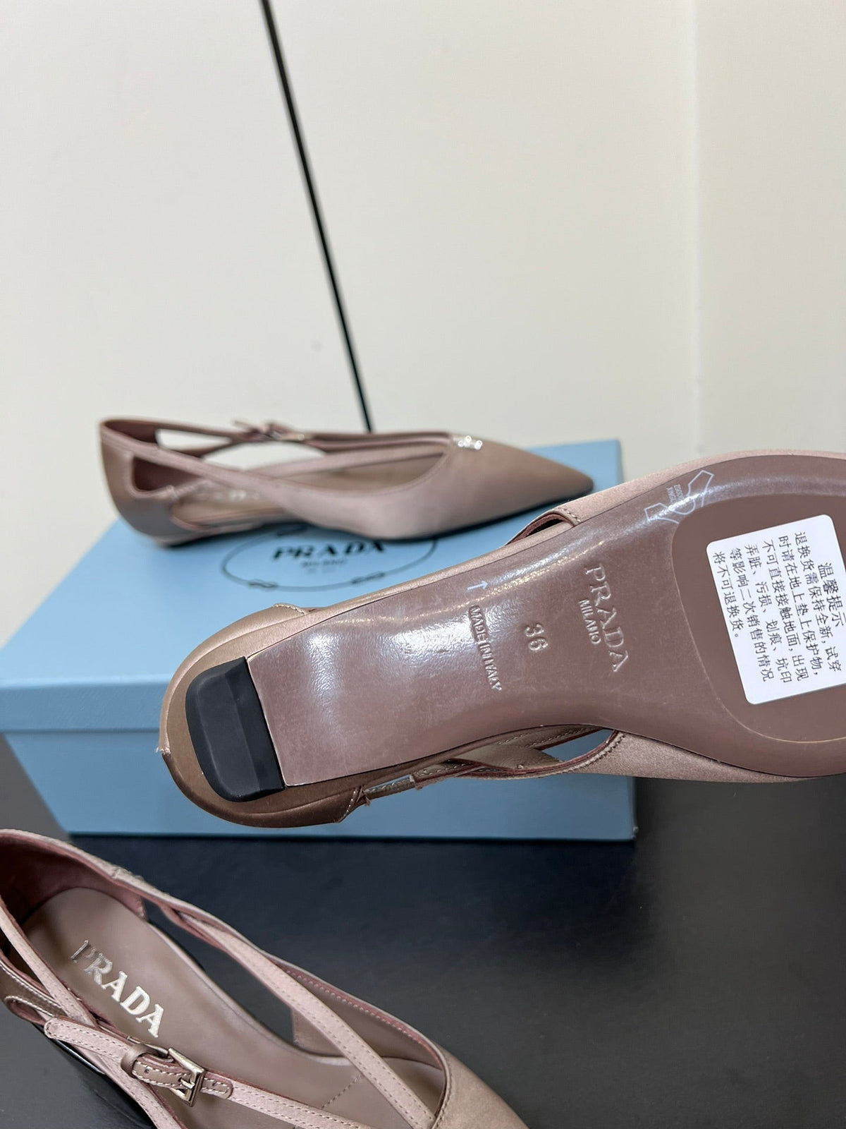CUT-OUT BALLERINA FLAT IN HAZELNUT BEIGE SATIN ATTACHED BEAD BUCKLE