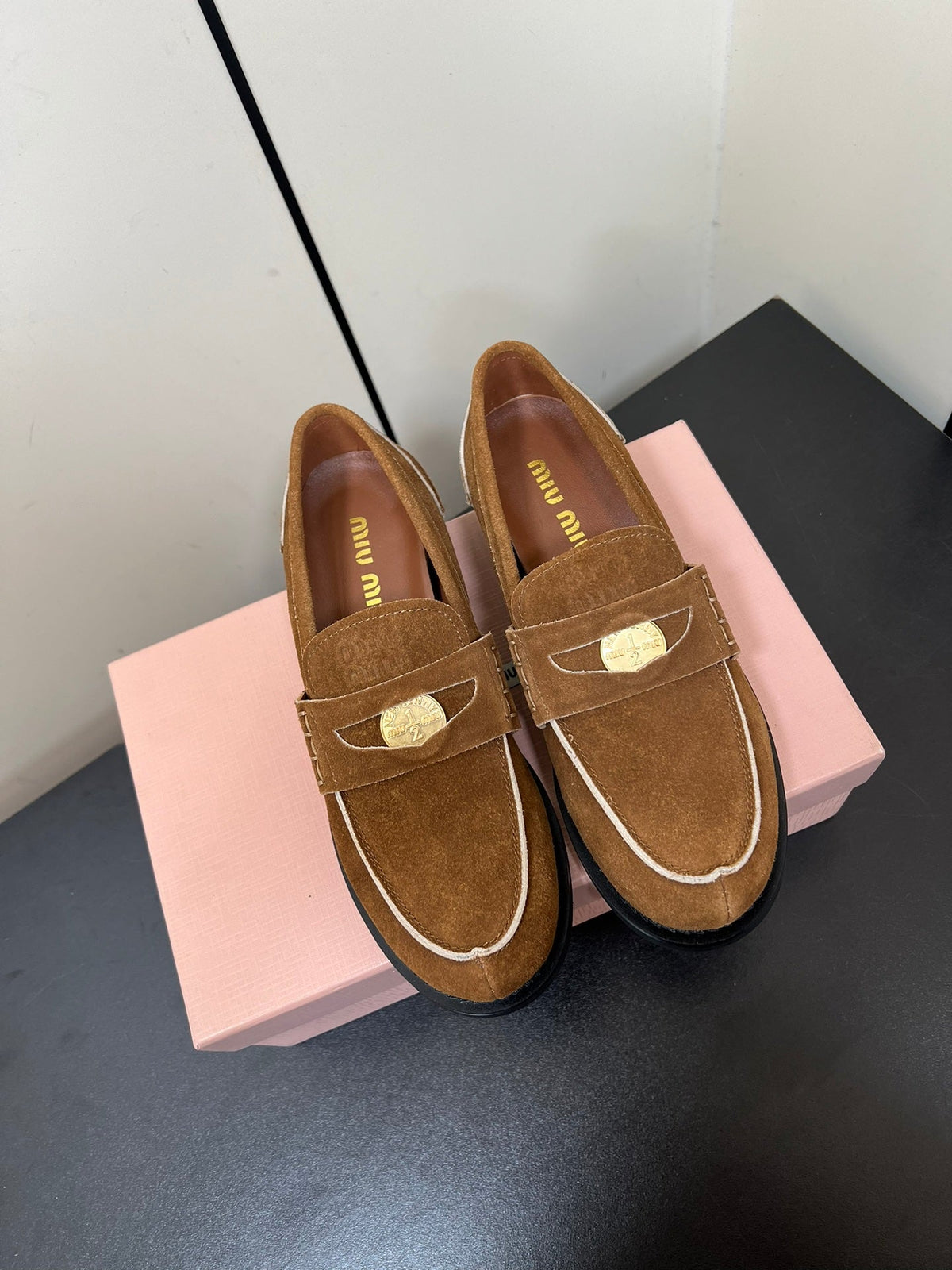 PENNY LOAFERS IN TAWNY BROWN SUEDE