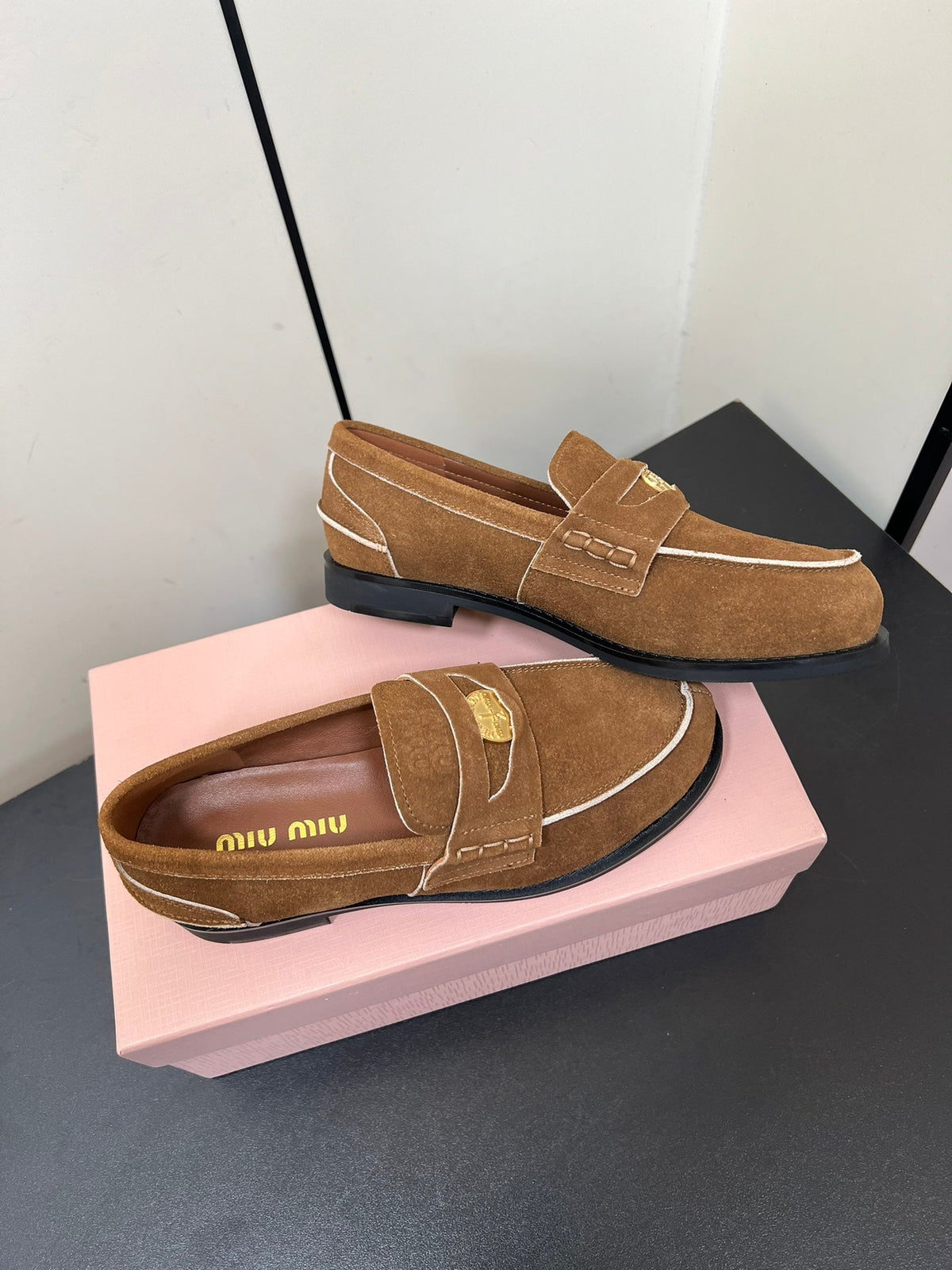 PENNY LOAFERS IN TAWNY BROWN SUEDE