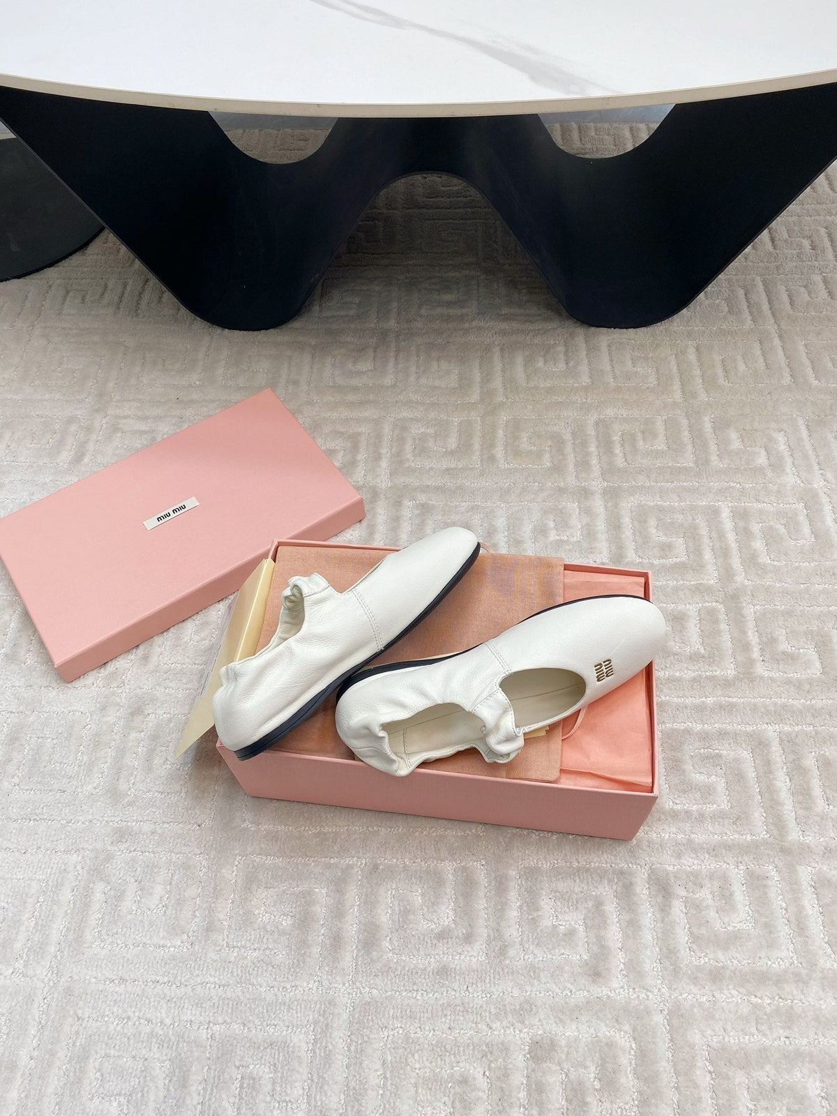 MARY JANE FLATS IN WHITE SMOOTH LAMBSKIN