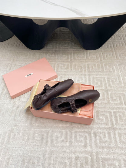 MARY JANE FLATS IN ESPRESSO SMOOTH LAMBSKIN