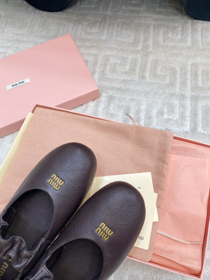 MARY JANE FLATS IN ESPRESSO SMOOTH LAMBSKIN