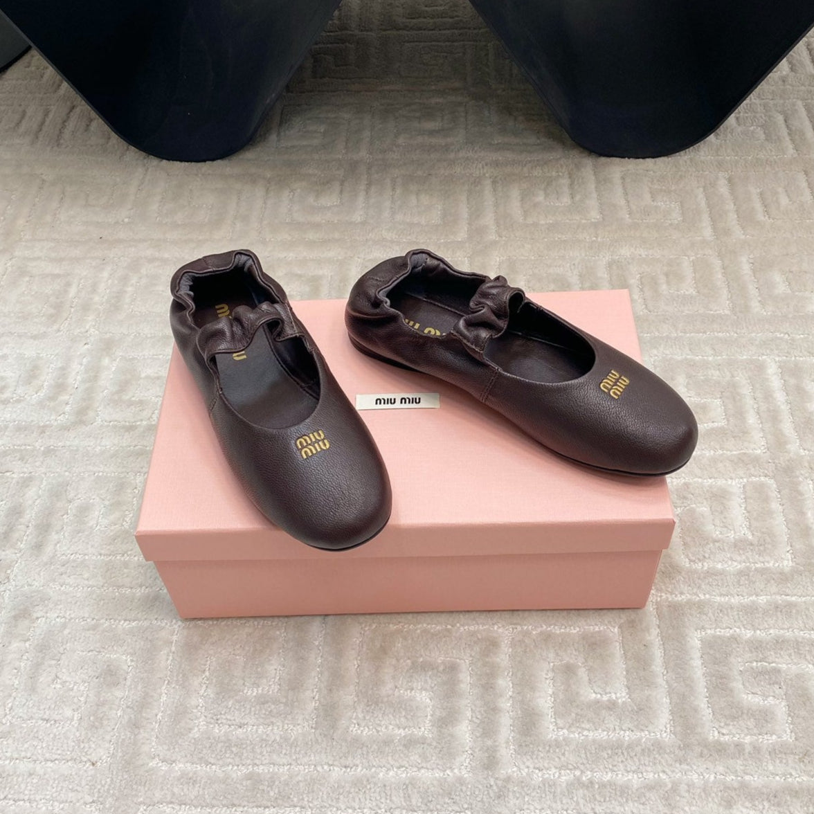 MARY JANE FLATS IN ESPRESSO SMOOTH LAMBSKIN