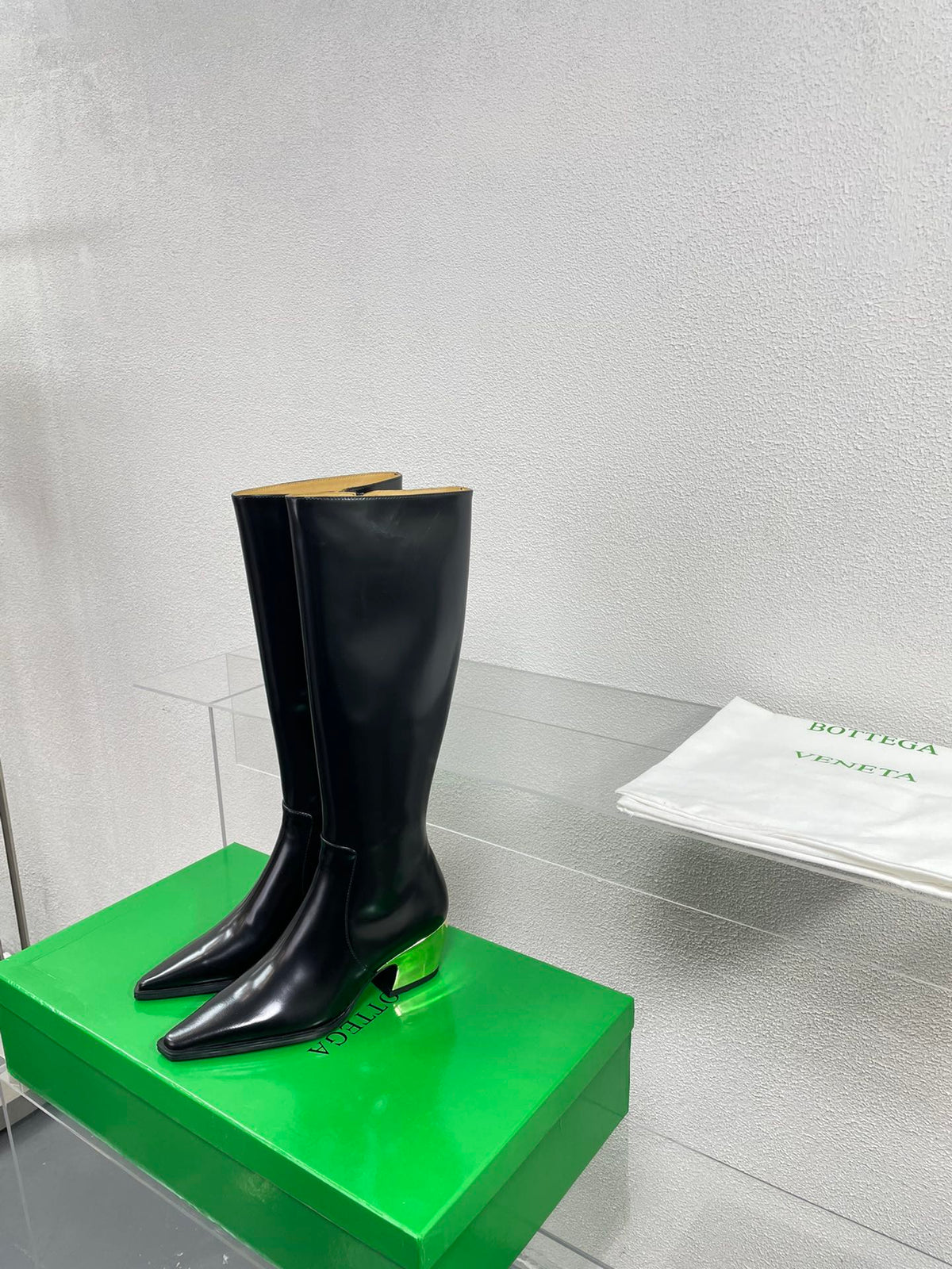TEX HIGH BOOT IN BLACK PATENT CALFSKIN