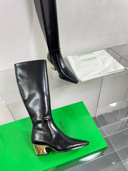 TEX HIGH BOOT IN BLACK PATENT CALFSKIN