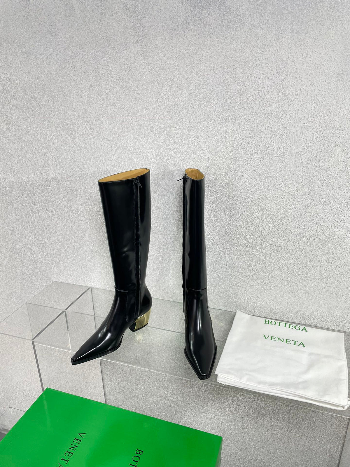 TEX HIGH BOOT IN BLACK PATENT CALFSKIN
