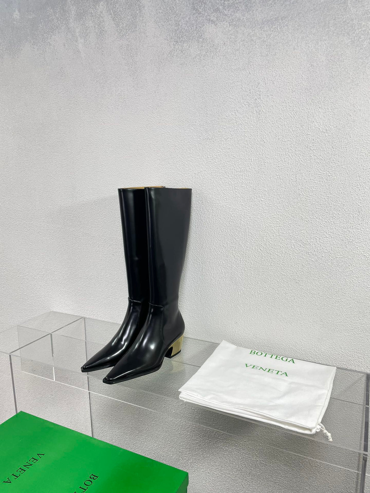 TEX HIGH BOOT IN BLACK PATENT CALFSKIN