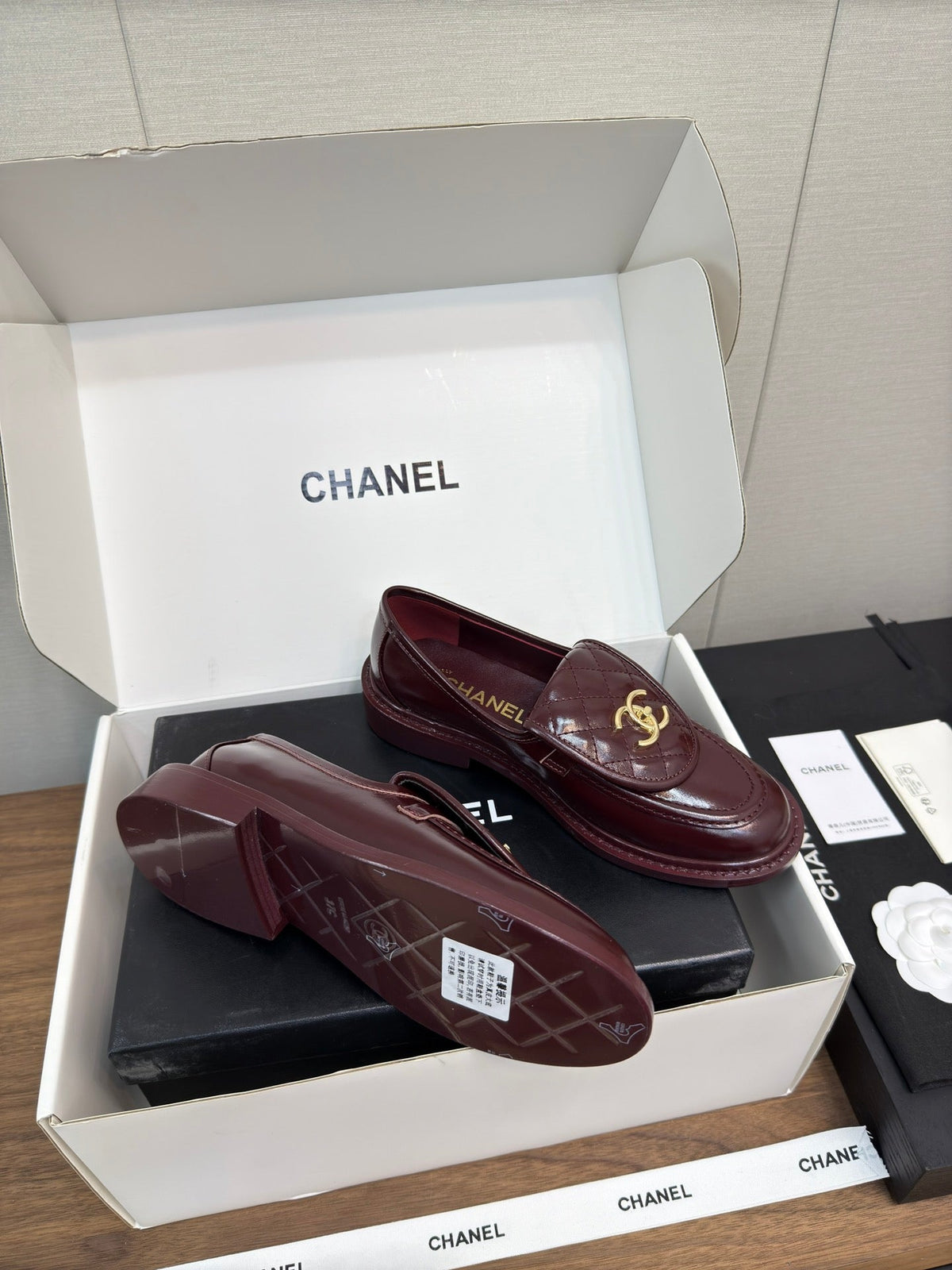 MOCCASIN 2.5 CM IN MAHOGANY RED PREMIUM LAMBSKIN