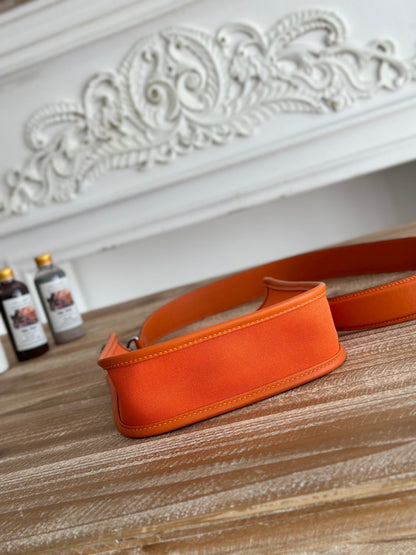 MINI NEO 17 EVELYNE BAG IN FIRE ORANGE CANVAS AND CALFSKIN