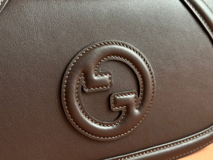 BLONDIE LARGE TOP HANDLE BAG 32 IN DARK BROWN CALFSKIN